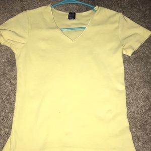 Pastel Yellow GAP V-neck shirt